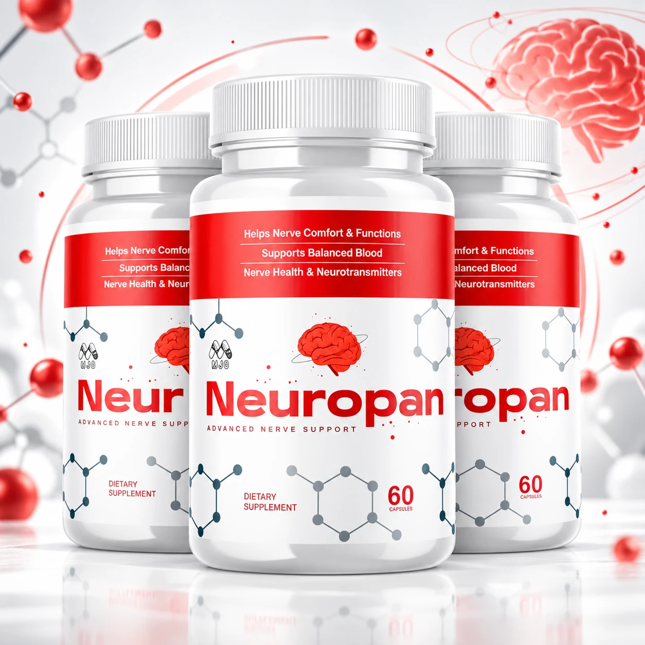 Neuropan formula visualization showing nerve and molecule graphics